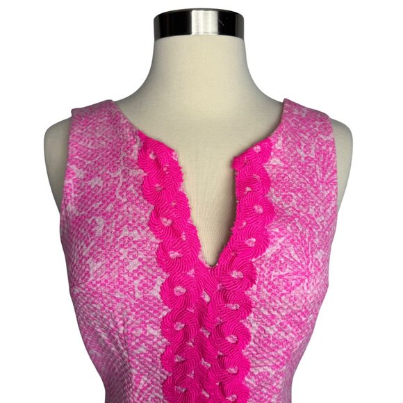 Lilly‎ Pulitzer for Target Pink Lace Textured Trim Dress Sz 2 Cotton Blend - Picture 2 of 11